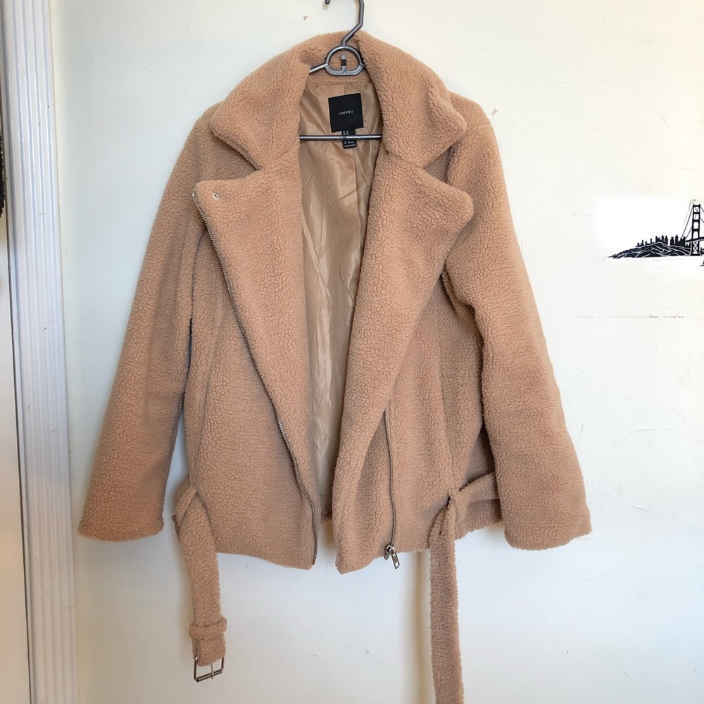 NWOT Sherpa biker jacket